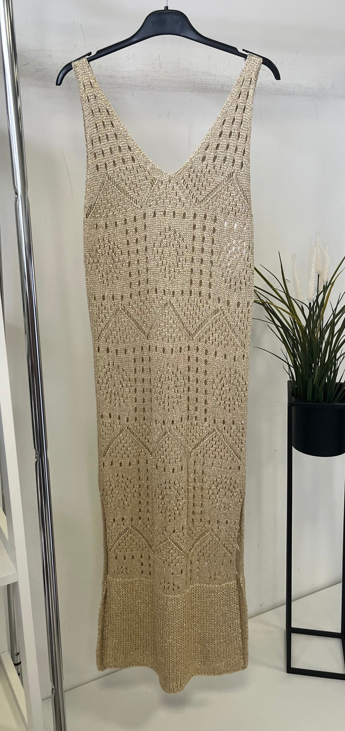 4049 LUREX lyukacsos hosszú ruha