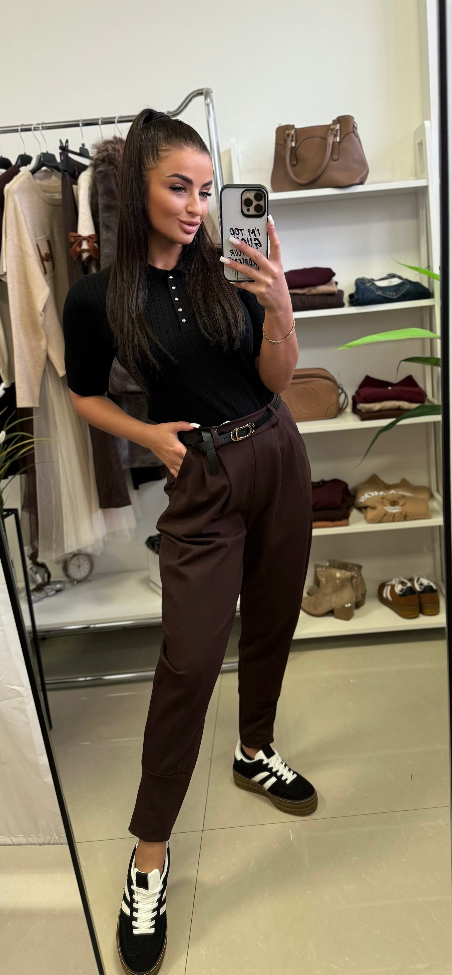 63443 EMILY galléros rövid ujjú felső