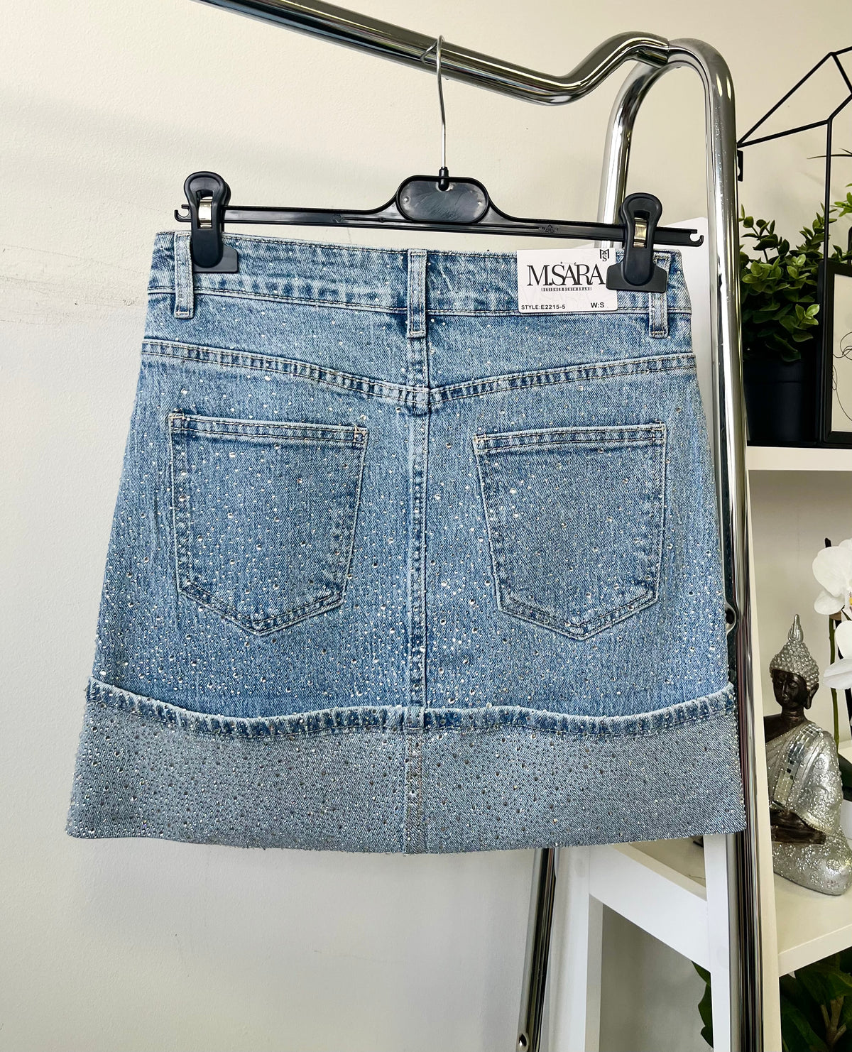 2215 DORA strasszköves farmer miniszoknya