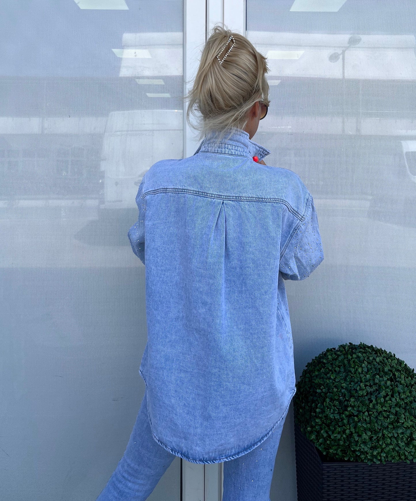 1008 Strasszköves oversize farmering