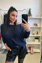 Kép betöltése a galériamegjelenítőbe: 1236 SZATĖN szalagos csillogós felső