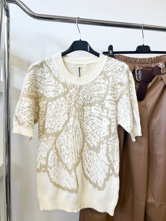 8349 GOLDY rövid ujjú felső arany lurex diszítéssel