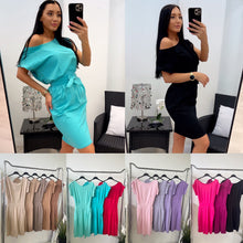 Kép betöltése a galériamegjelenítőbe: 6429 BASIC öves-zsebes pamut ruha