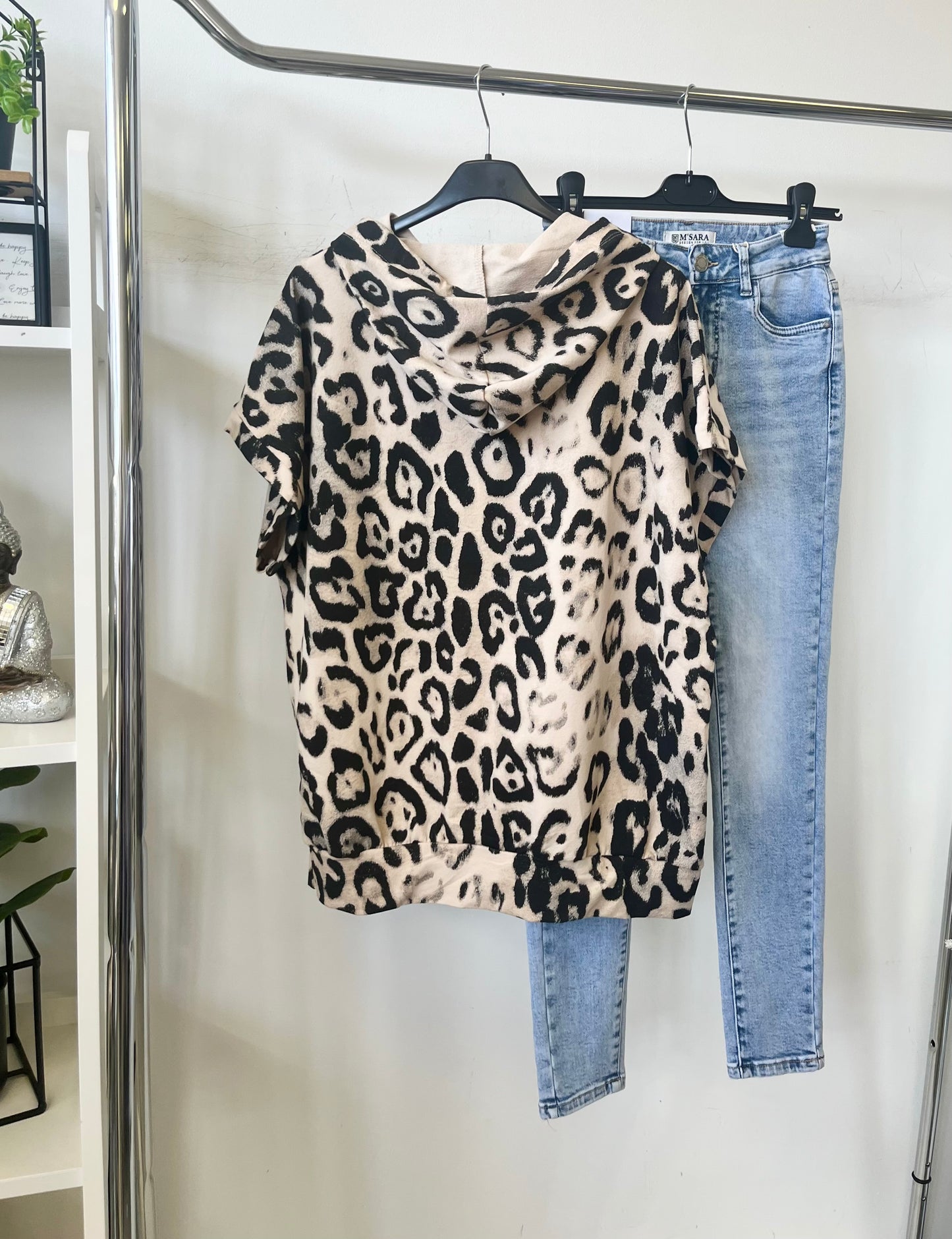 2939 LIMA ocelot kapucnis oversized felső
