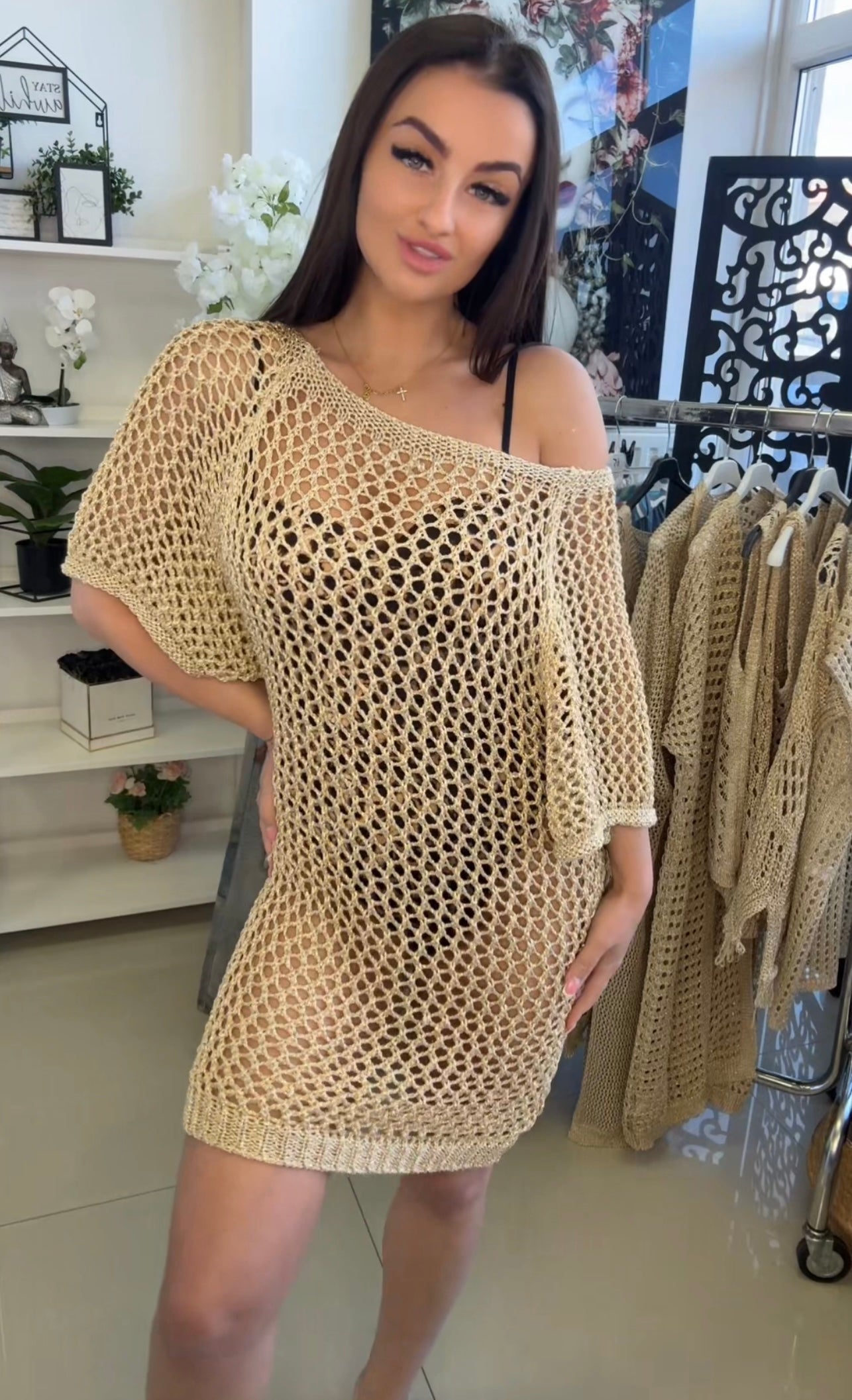 10691 LUREX háló mintás ruha