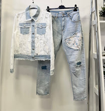 Kép betöltése a galériamegjelenítőbe: 5095 IMOLA csipke ingkabát farmer betéttel
