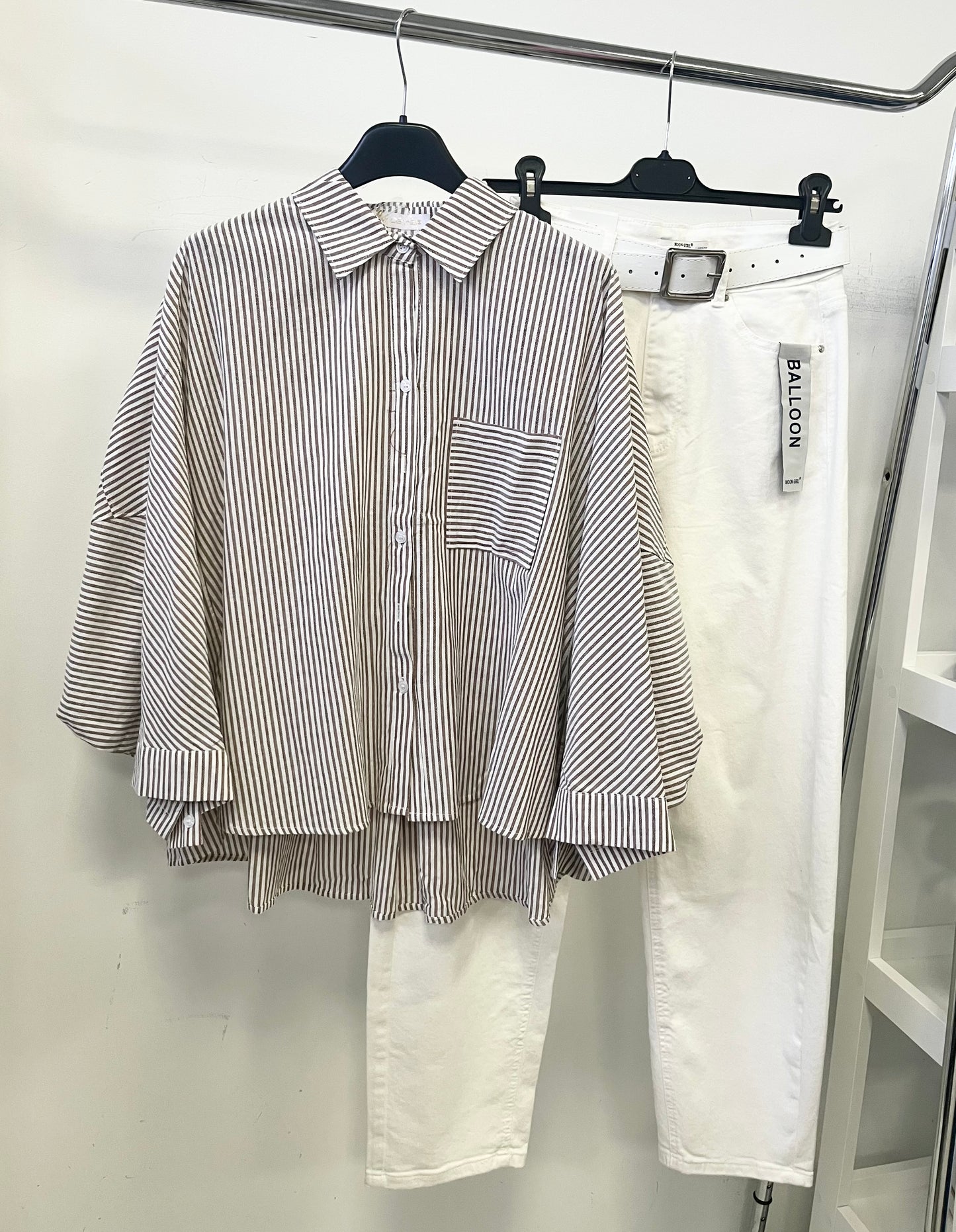 58007 POLETT csíkos oversized vászoning