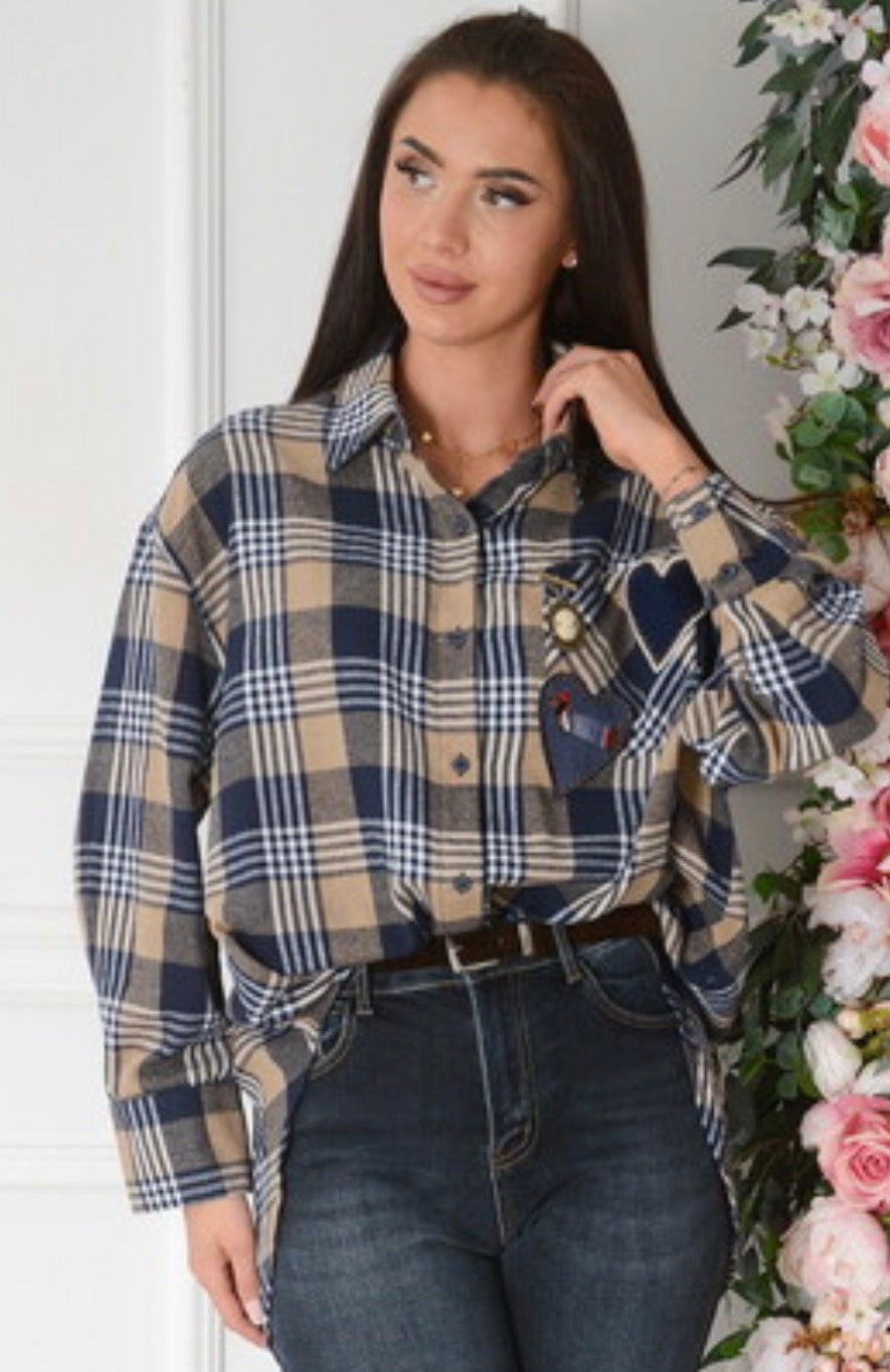 76098 NOA kockás oversized ing