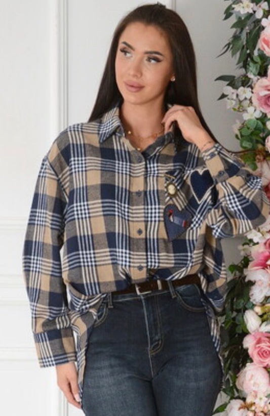 76098 NOA kockás oversized ing