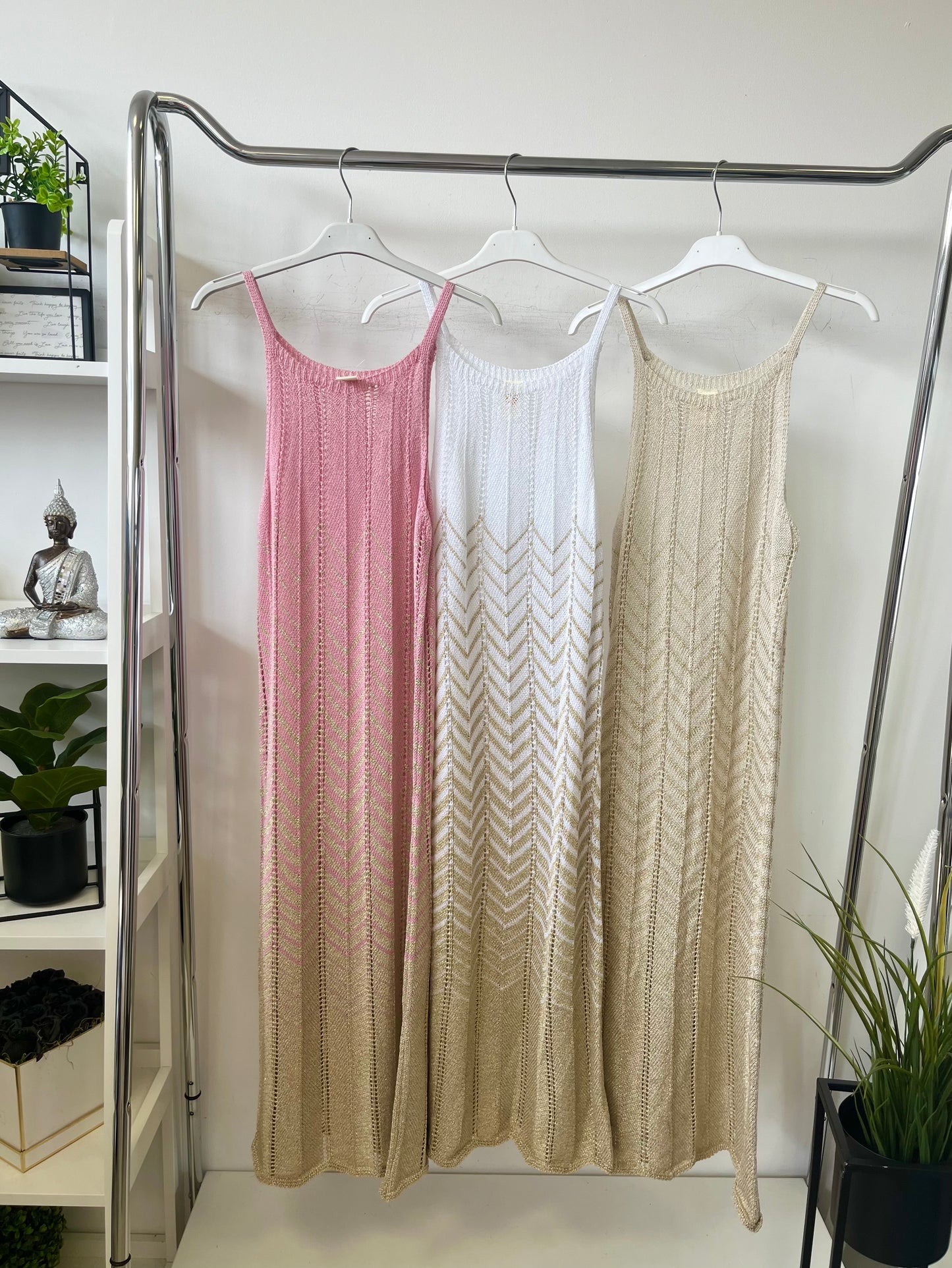 5578 LINETTA lurex nyári kötött ruha