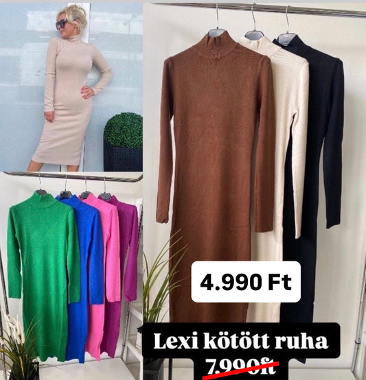 0020 LEXI hosszú kötött ruha