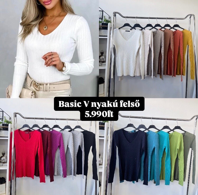 5808 BORDÁS basic V nyakú felső