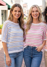 Kép betöltése a galériamegjelenítőbe: 2443 MERCY horgolt csíkos felső
