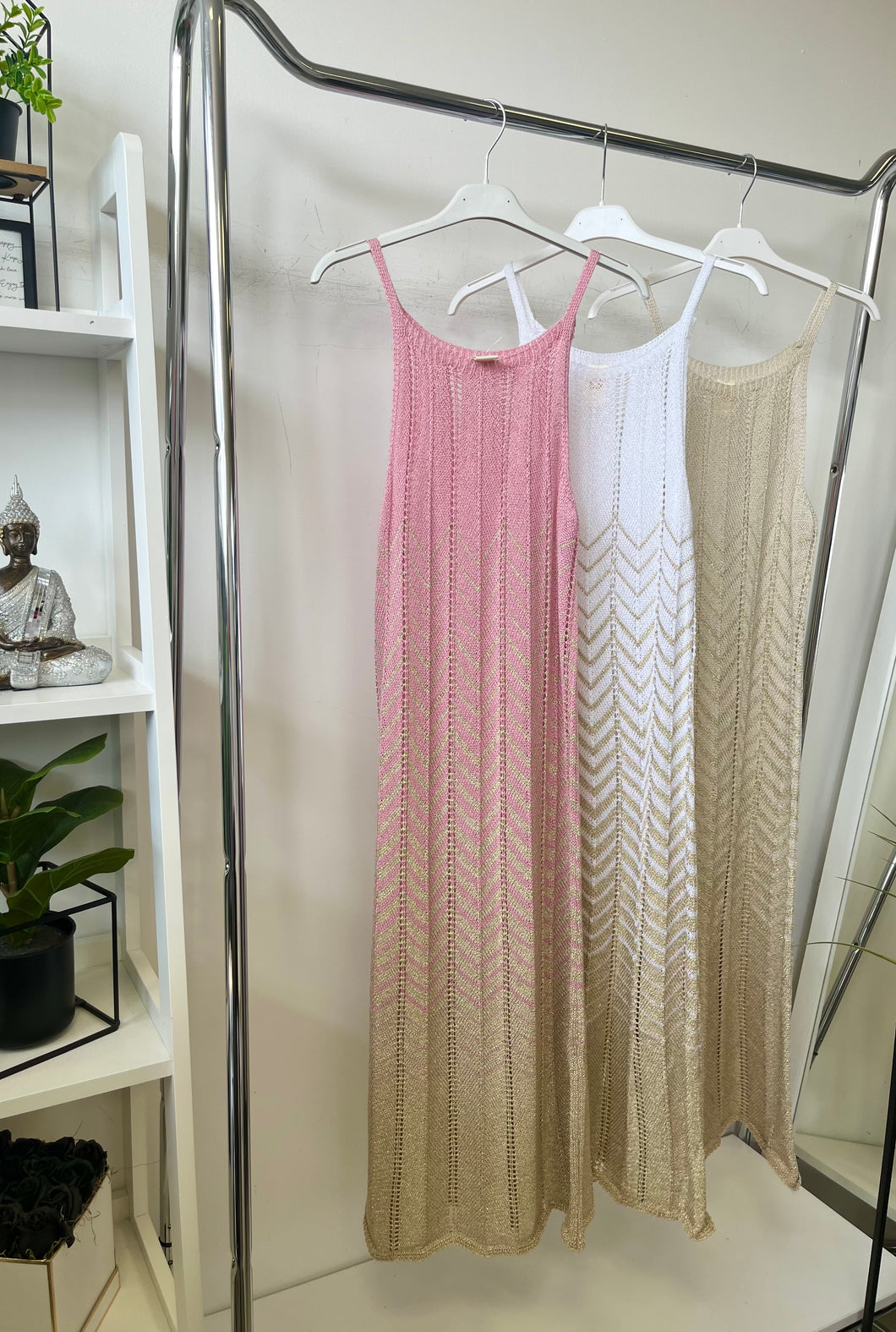 5578 LINETTA lurex nyári kötött ruha