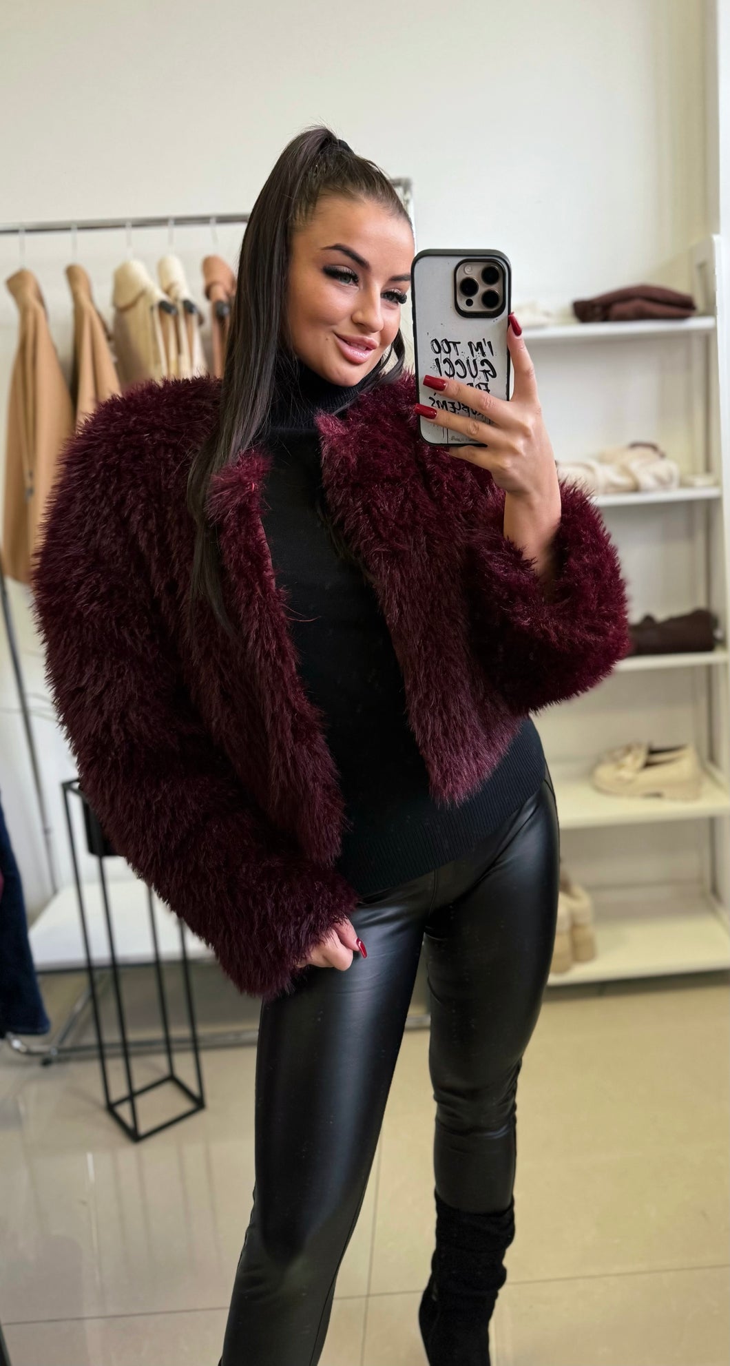 3039 BURGUNDY kis bunda