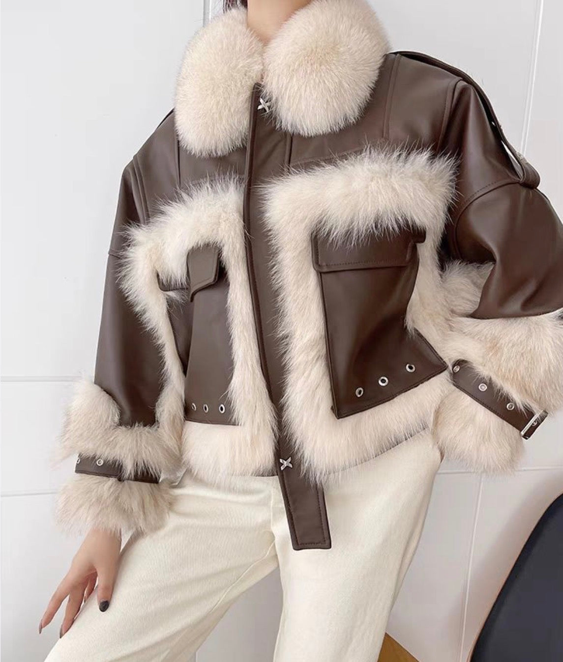 8531 MODA oversize műbőr kabát