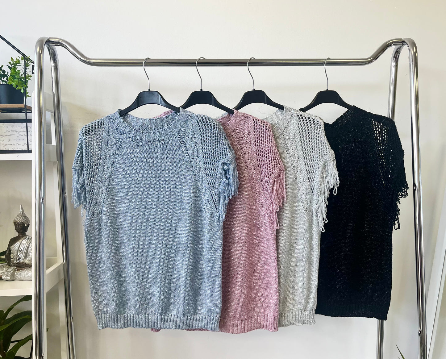 4162 LUREX rojtos ujjú felső