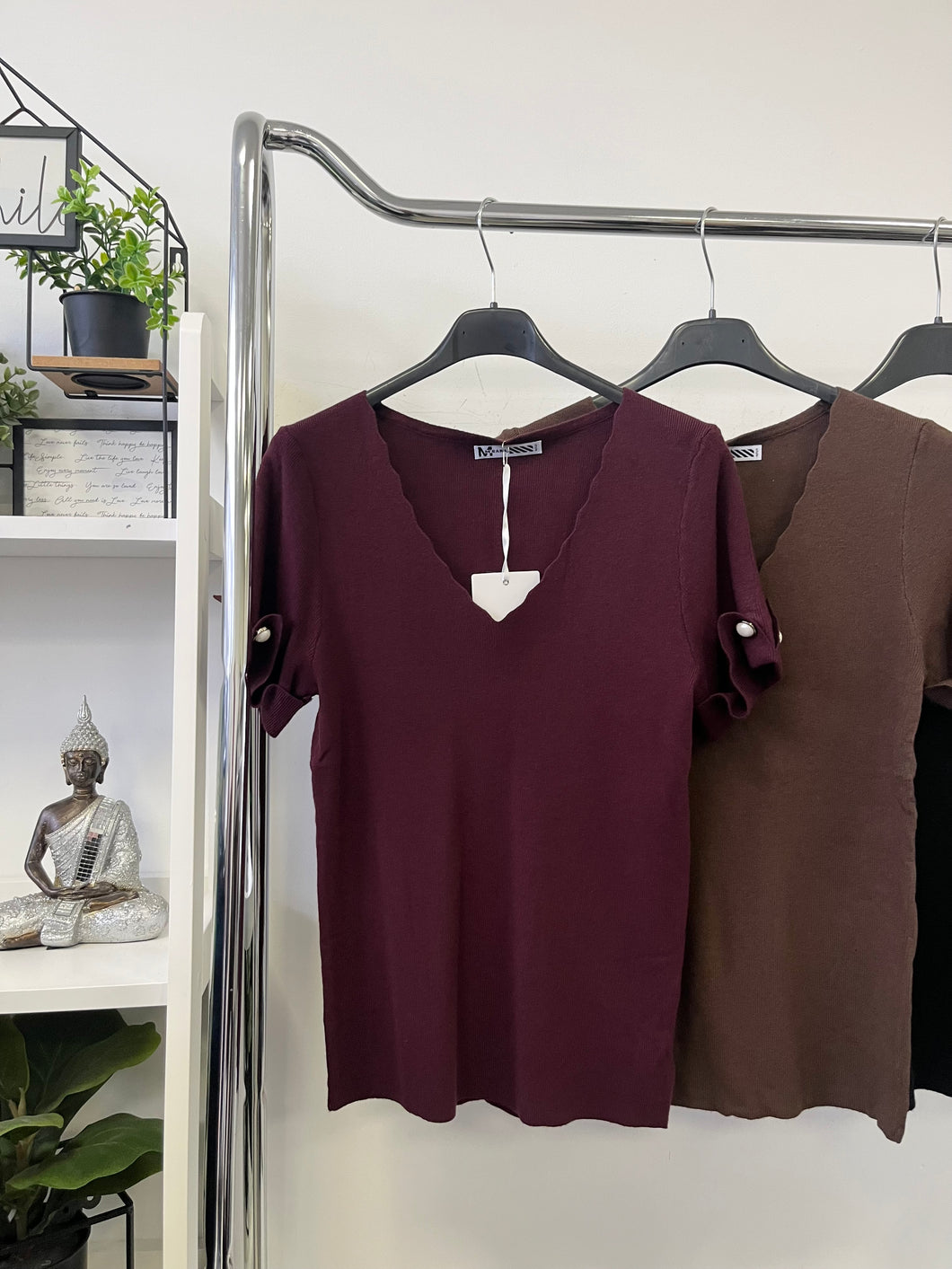 0131 KATHY V nyakú vékony kötött felső