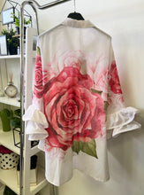 Kép betöltése a galériamegjelenítőbe: 961 RÓZSA virágos oversize fodros ujjú ing
