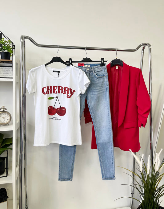 2415 CHERRY pamut póló
