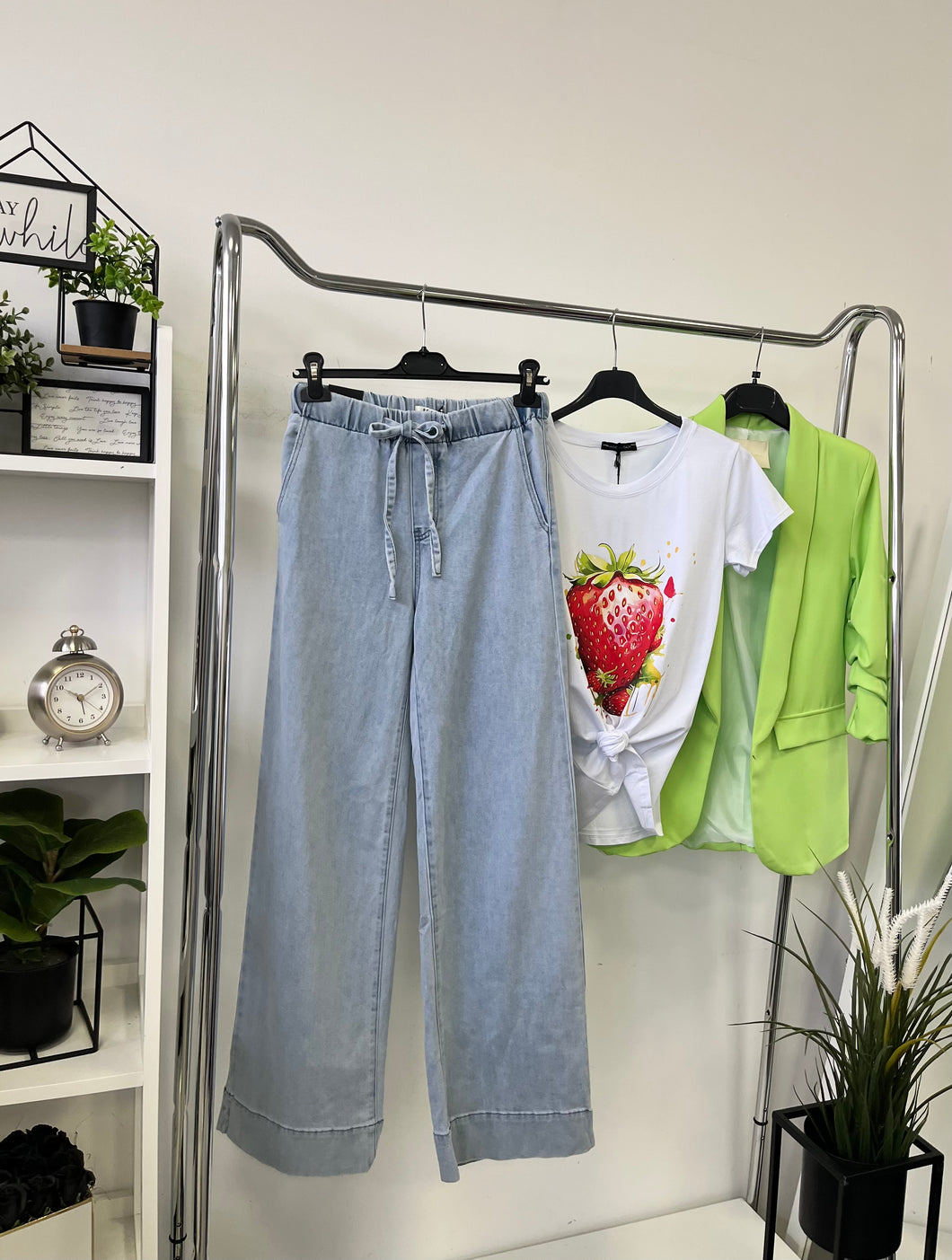 8070 EVELYN kötős extra hosszú bőszárú farmer