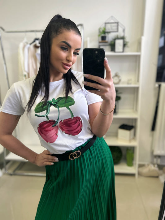2500 KÖVES cherry pamut póló