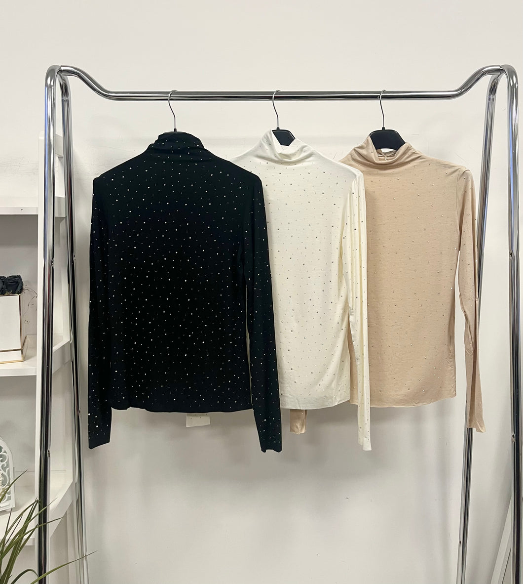 3776 DALINA strasszos pamut felső