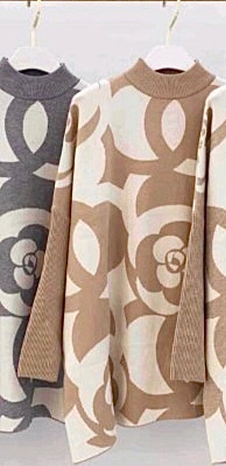 5341 EVE mintás oversize pulóver