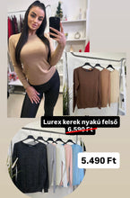 Kép betöltése a galériamegjelenítőbe: 3003 LUREX basic kerek nyakú felső
