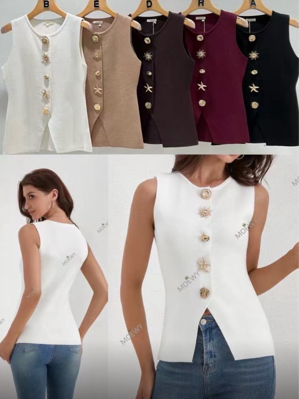 4549 MILLA 5 arany gombos mellény