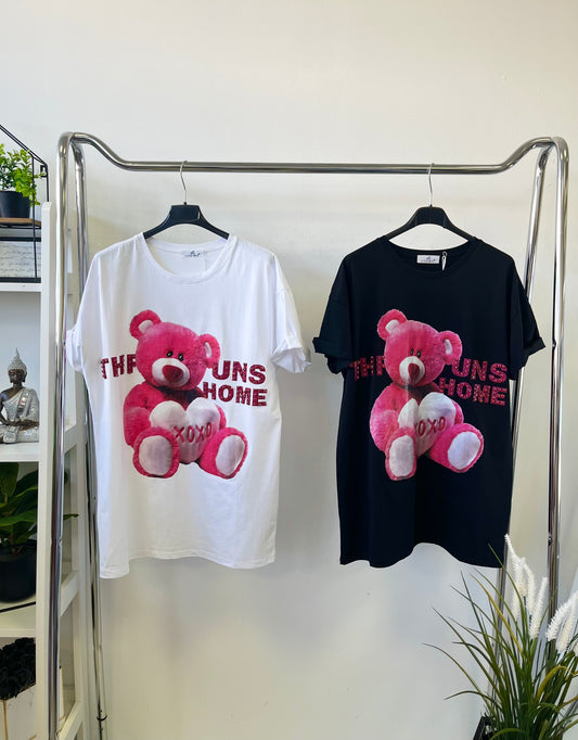 216 XOXO pink macis pamut póló