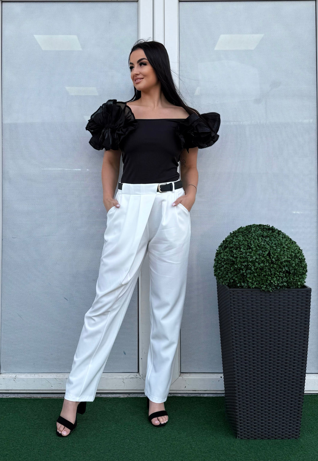 19111 ELIRIS átlapolt nadrág övvel