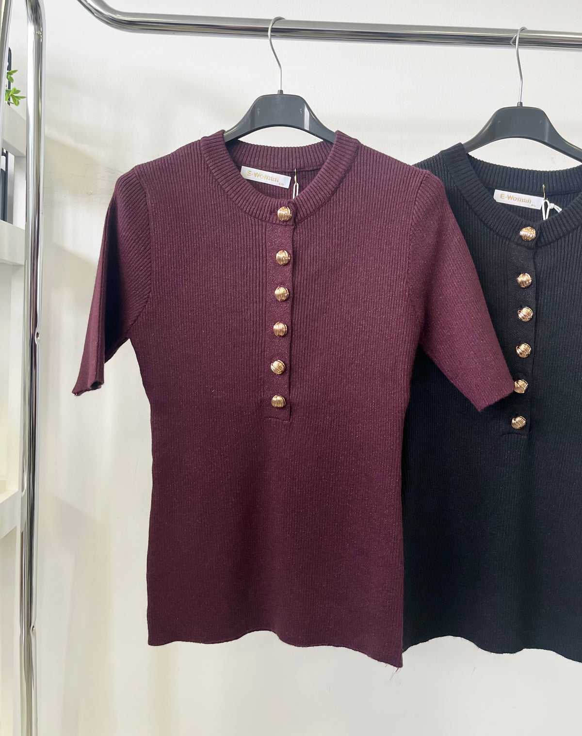 6003 KATRIN arany gombos felső lurex szállal