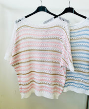 Kép betöltése a galériamegjelenítőbe: 2443 MERCY horgolt csíkos felső
