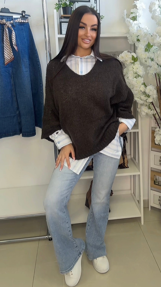 9676 LUNA oversized pulóver