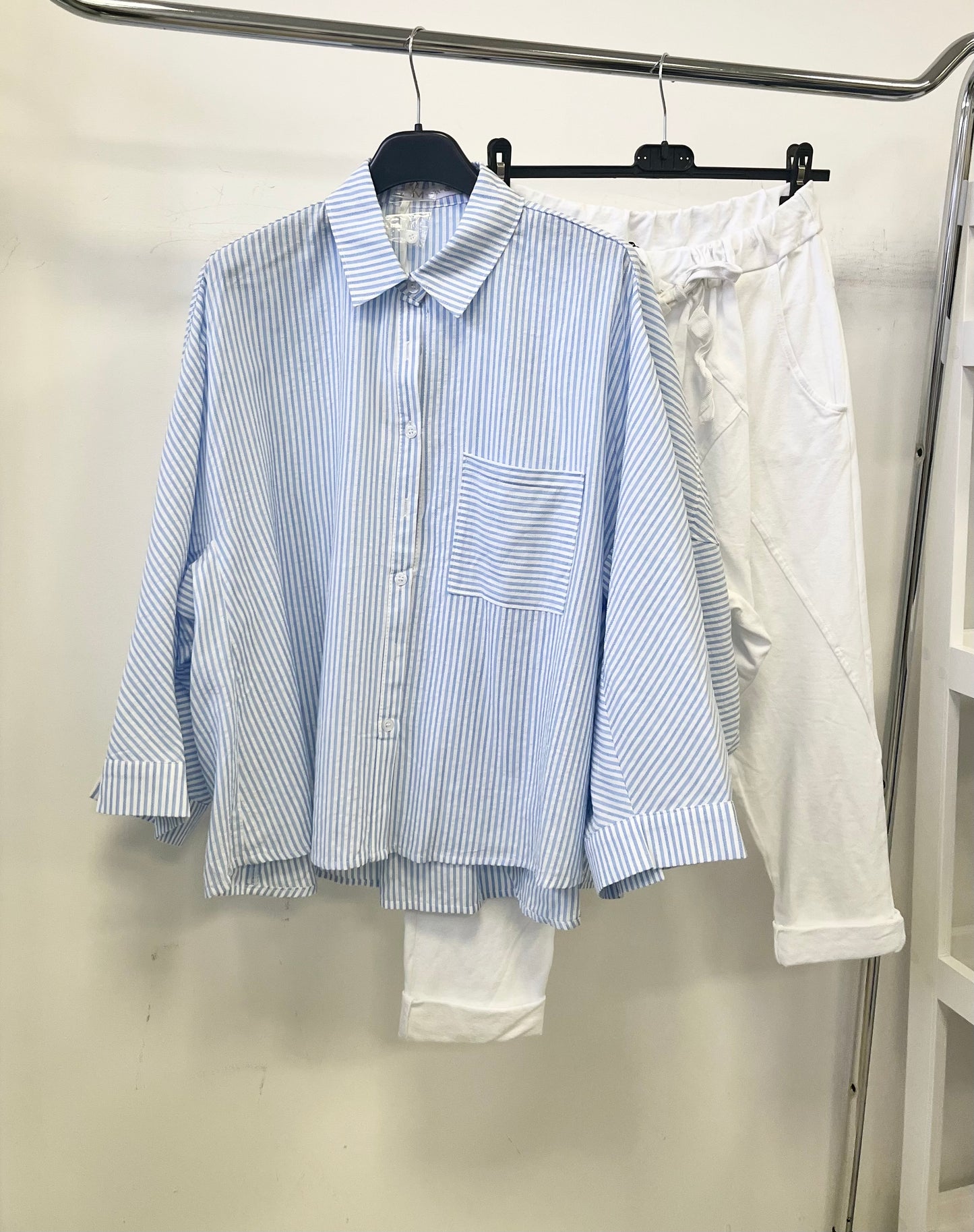 58007 POLETT csíkos oversized vászoning