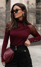 Kép betöltése a galériamegjelenítőbe: 11337 NOEMI necc vállú gombos ujjú body
