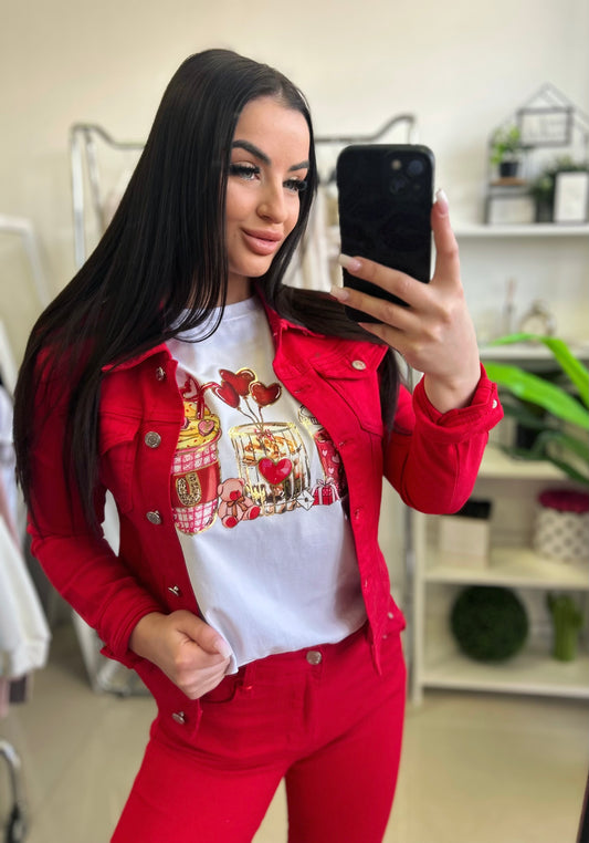 2210 RED farmerkabát