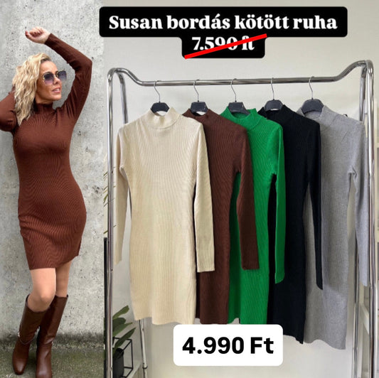 V0006 SUSAN bordás kötött ruha