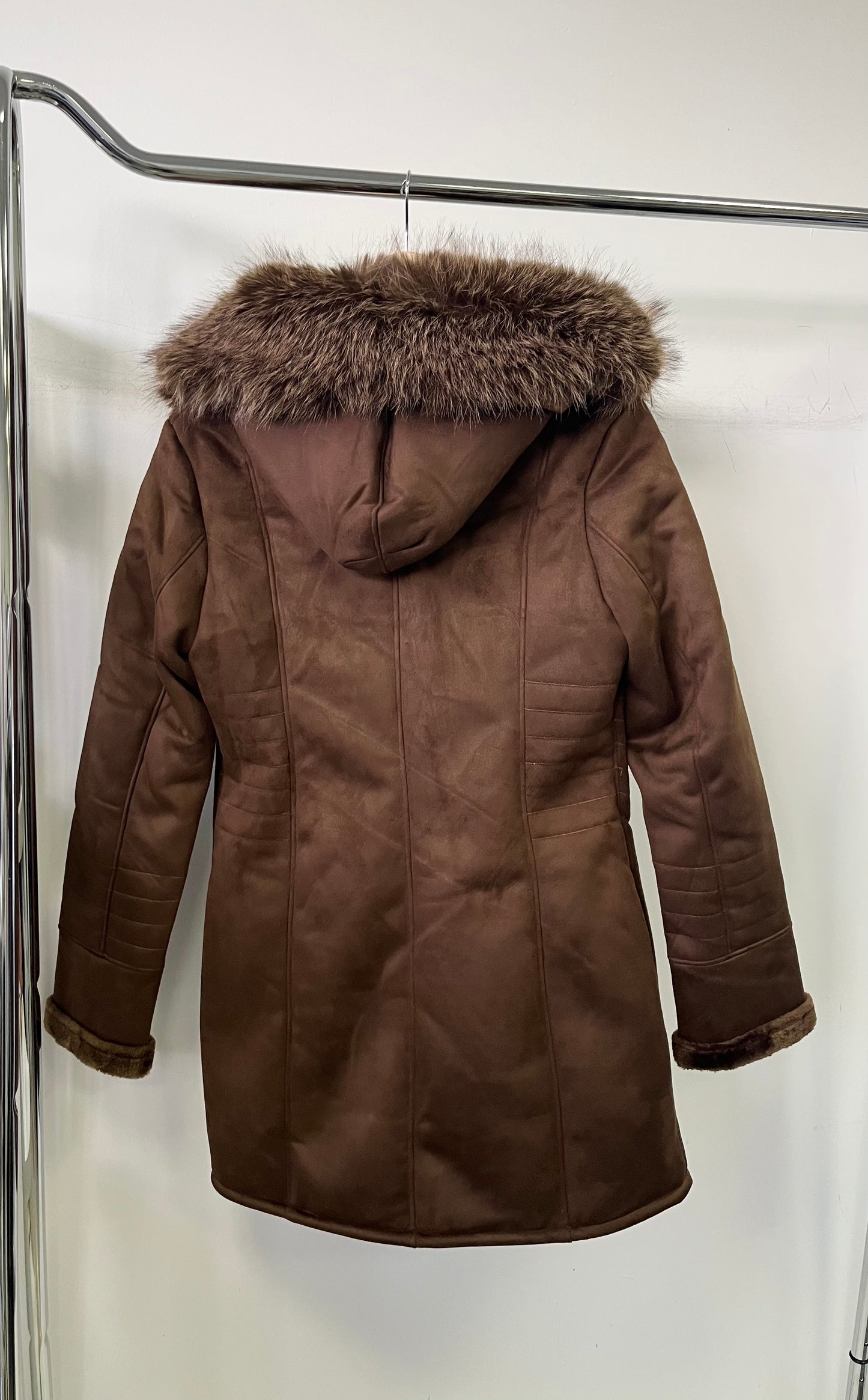 8879 EVELYN camel műirha téli kabát