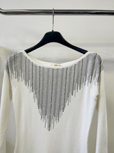 Kép betöltése a galériamegjelenítőbe: 9684 FEHÉR strasszköves kötött ruha
