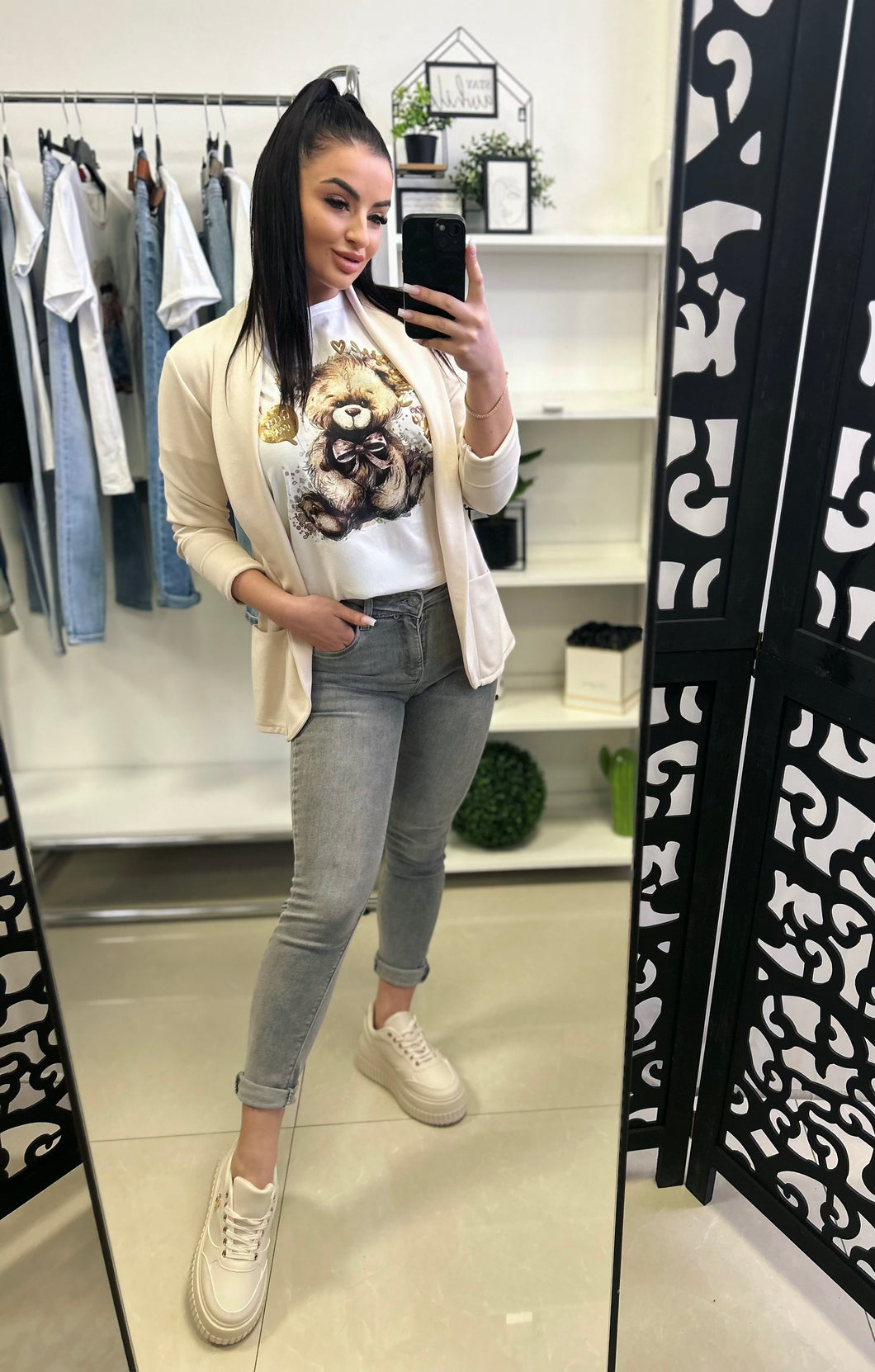 2008-10 SZÜRKE push up farmernadrág