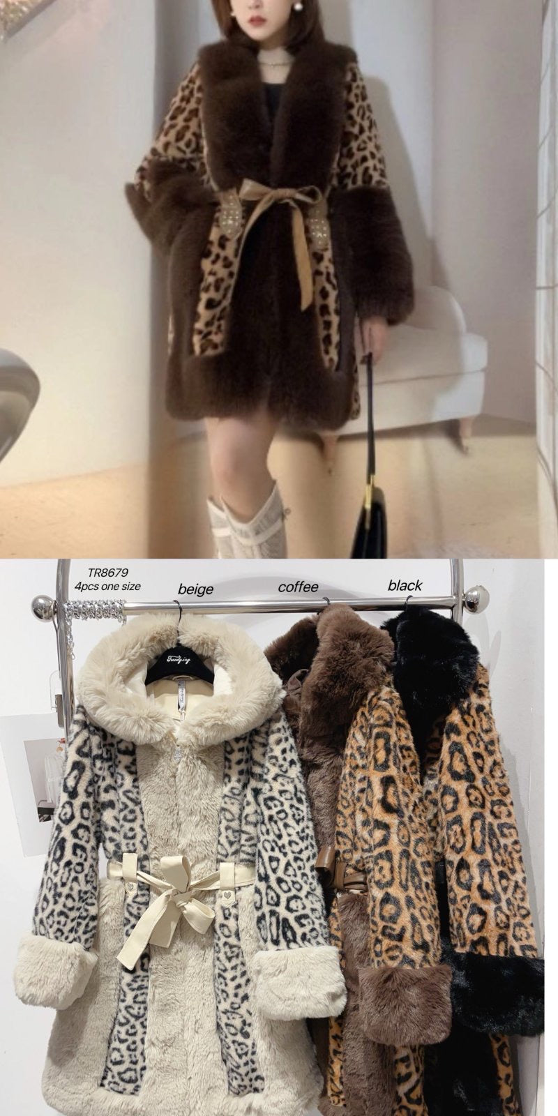 8679 LEONA leopárd műszőrme bunda