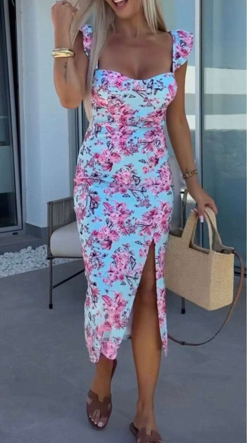 231156 CSERESZNYEVIRÁG mintás ruha