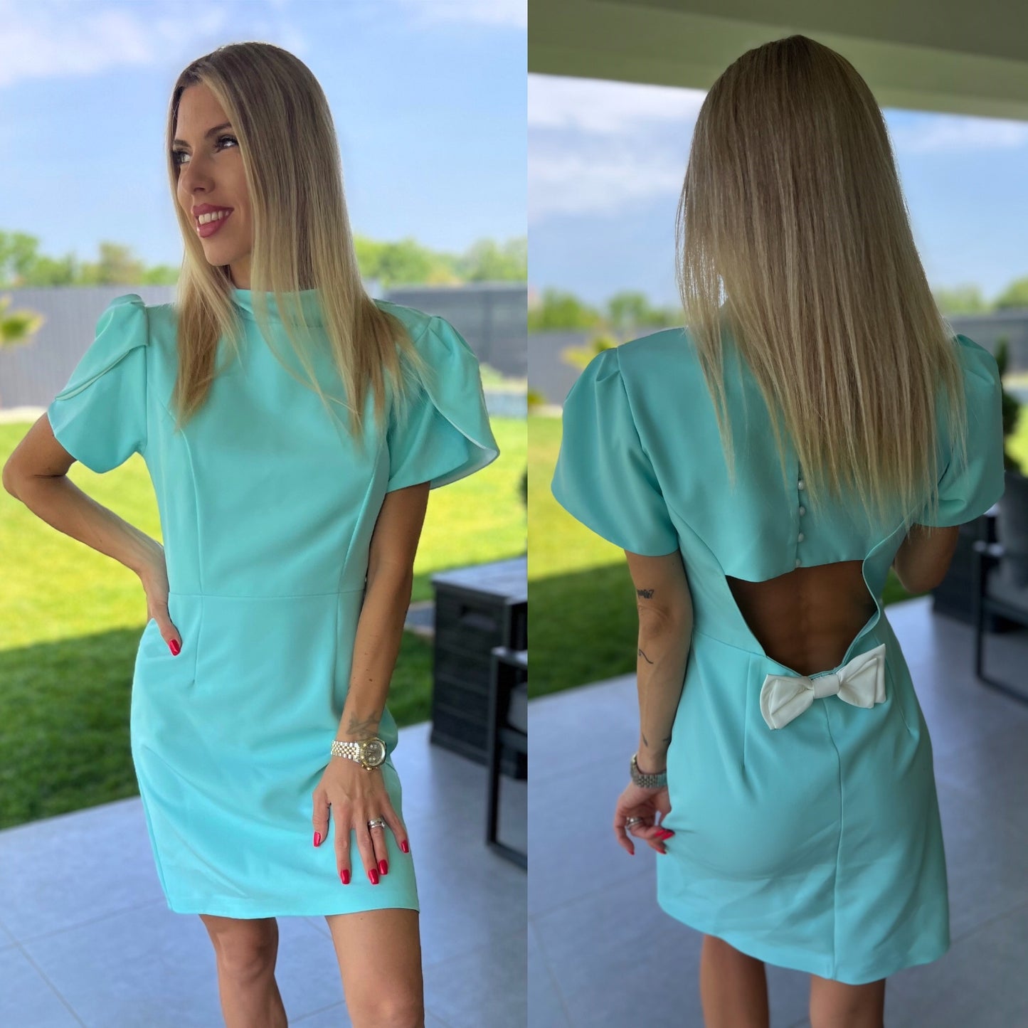 001048 JANA hátul gombos-masnis miniruha