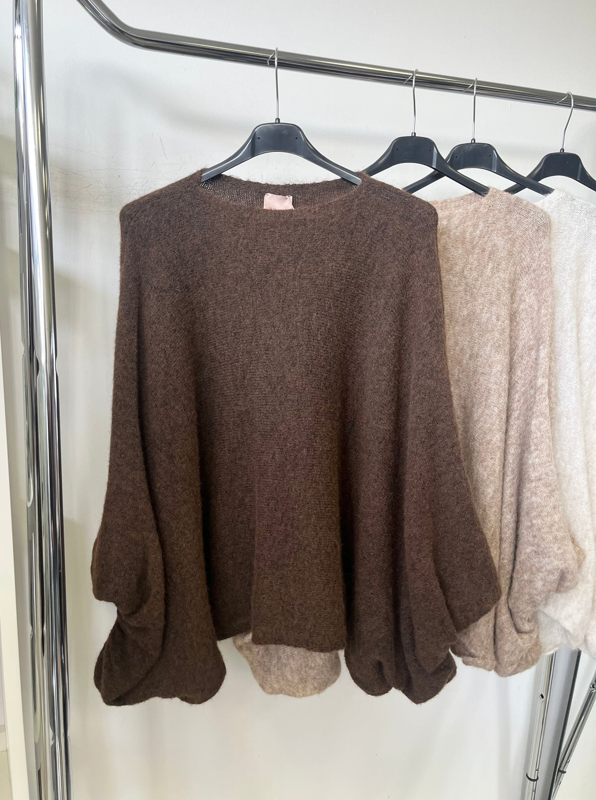 132 ODETT oversized kötött hagyma pulóver