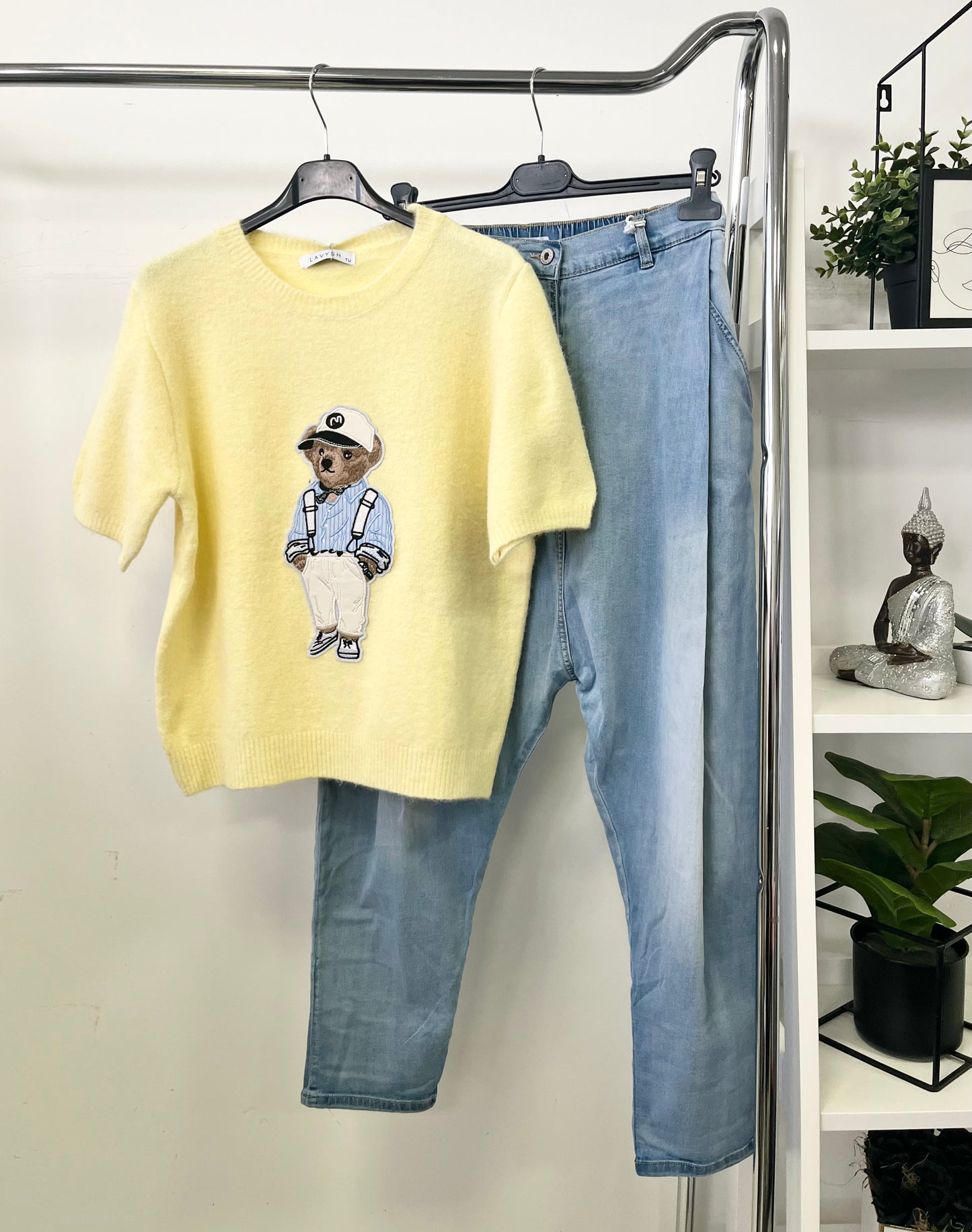 8150 TEDDY rövid ujjú kötött tavaszi pulóver