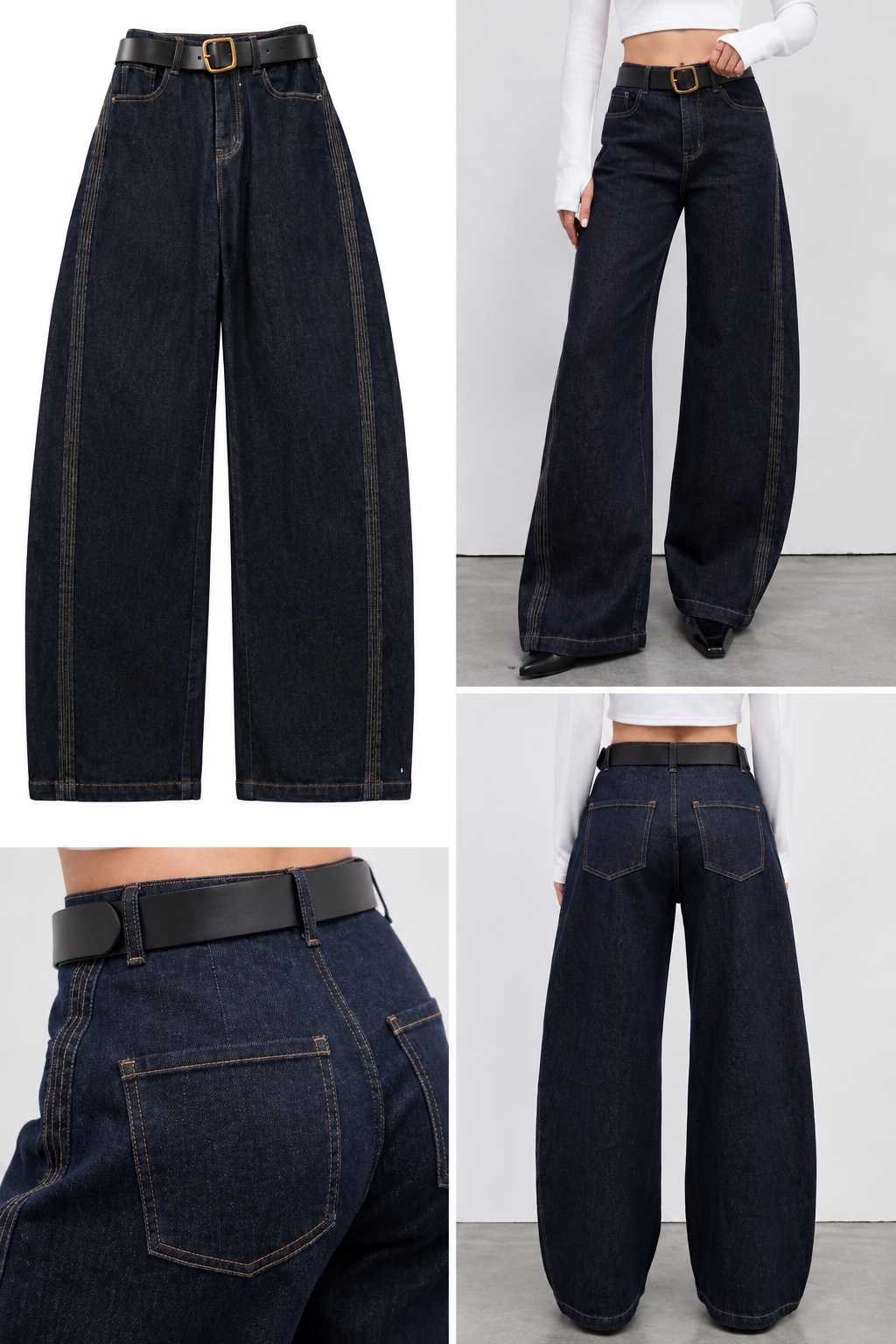 32630 LARA indigó wide leg farmer övvel