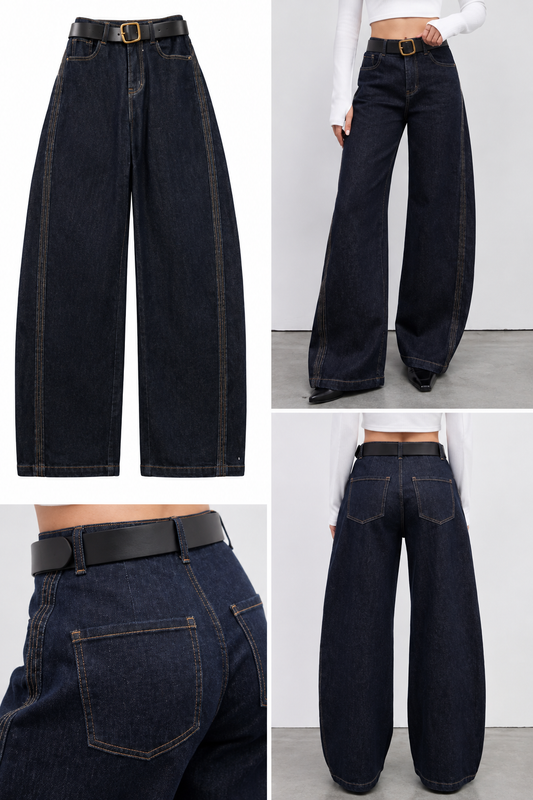 32630 LARA indigó wide leg farmer övvel