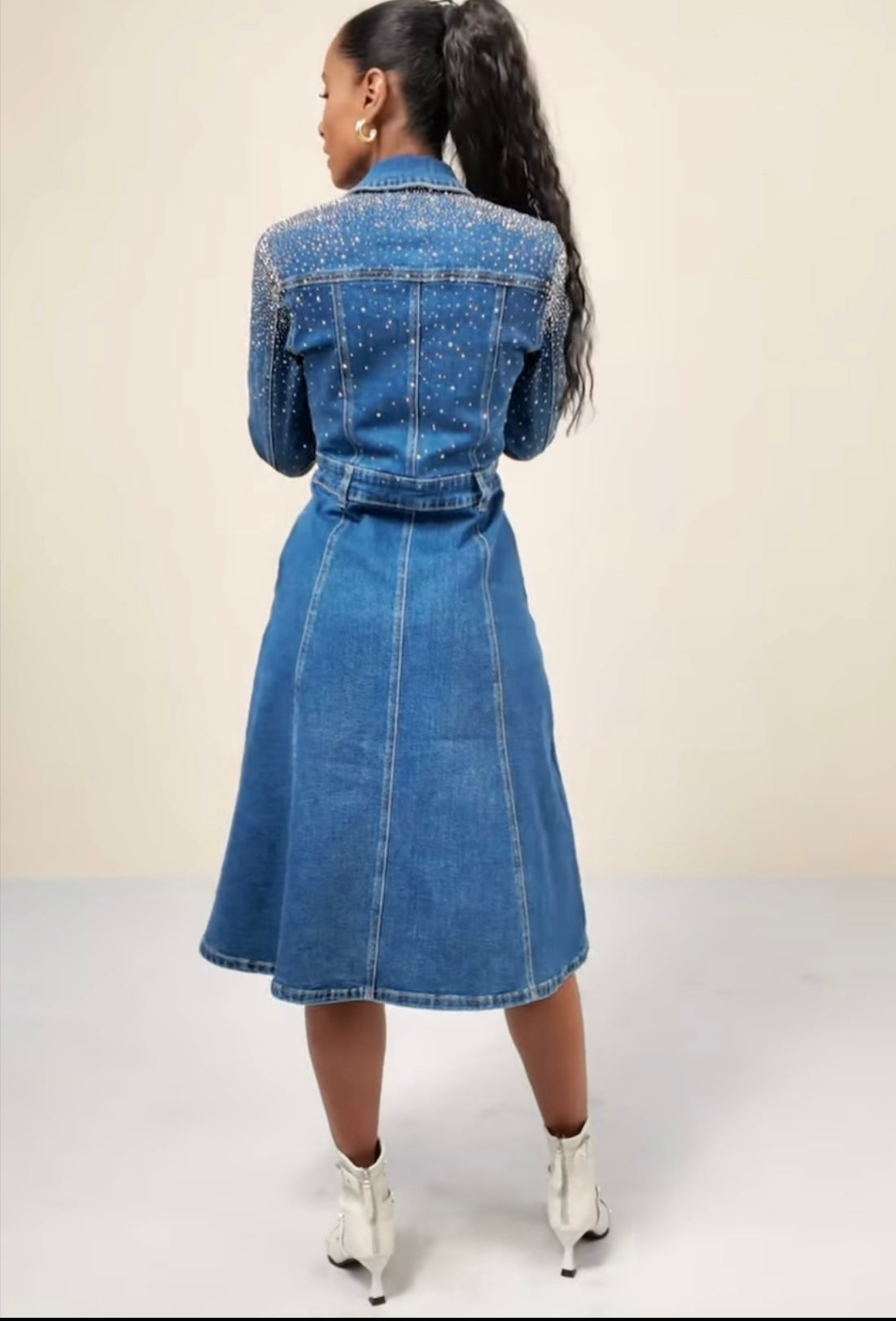 A2278-4 SELLY strasszos farmer ruha